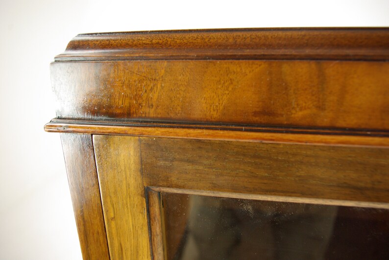 Scotland 1930 Antique Furniture Summer Sale Petite Single Door Cabinet Antique China Cabinet B1331 Walnut Curio Cabinet