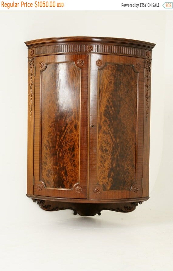 Fall Sale Antique Corner Cabinet Entryway Decor Carved Etsy