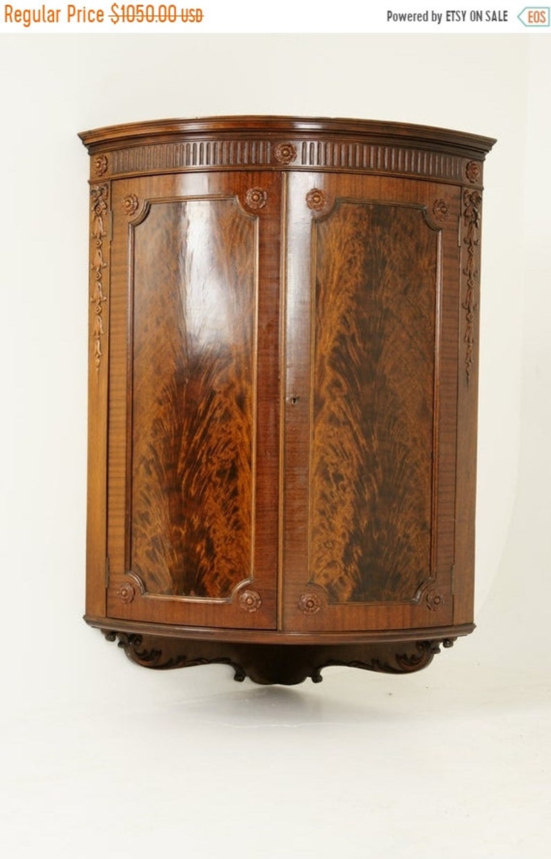 Fall Sale Antique Corner Cabinet Entryway Decor Carved Etsy