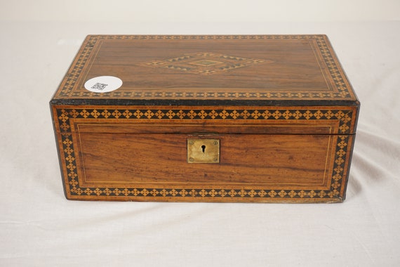 Ant. Victorian Inlaid Turnbridge Ware Writing Box… - image 1