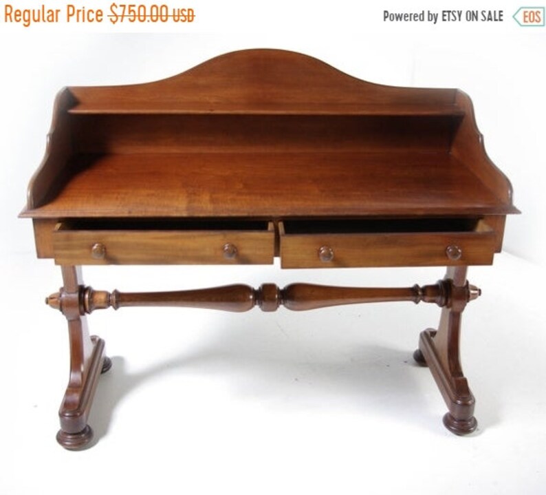 Back To School Large Victorian Desk Walnut Writing Table Shelf Commode Washstand Antique Furniture B370