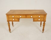 Antique Victorian Table, Satin Birch, Writing Desk, Scotland 1880s, B2552