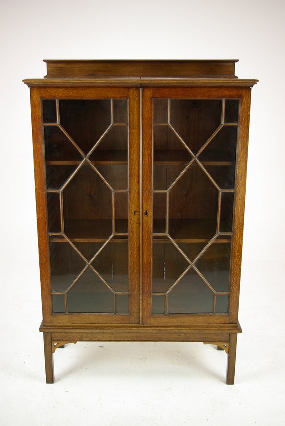 Antique Oak Bookcase Two Door Bookcase Astragal Glass Etsy image 0 - Antique Oak Bookcase Two Door Bookcase Astragal Glass Etsy