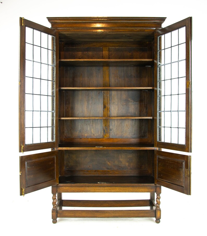Summer Sale Antique Display Cabinet Antique Four Door Leaded Etsy