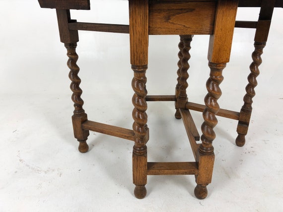 Antique Oak Barley Twist Gateleg Table Drop Leaf Table Scotland