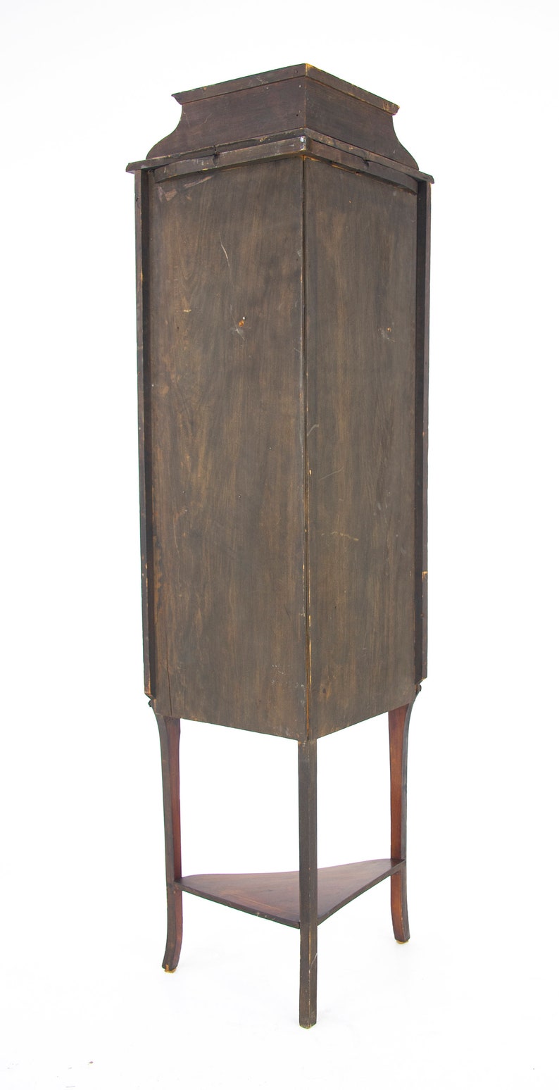 Back To School Sale Walnut Corner Cabinet Antique Corner Etsy