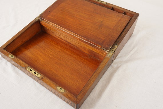 Ant. Victorian Inlaid Turnbridge Ware Writing Box… - image 7