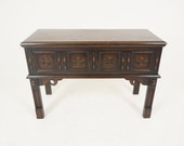Antique Oak Serving Table, Sideboard, Hall Table Dresser Base, Scotland 1910, H240