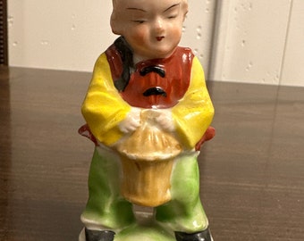 Vintage Japanese Porcelain Ceramic Male Figurine Made Japan Hand Painted