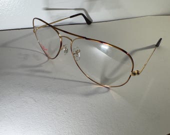 Montura óptica Ray-Ban Bausch & Lomb Aviator vintage — Acabado Tortuga — 62-14 — Lentes de demostración originales — Nuevo de antiguo stock (NOS)