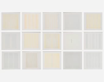 Fünfzehn Agnes Martin Vellum Lithographien Pace Gallery 2000 Ausstellungsstück (Set 2)