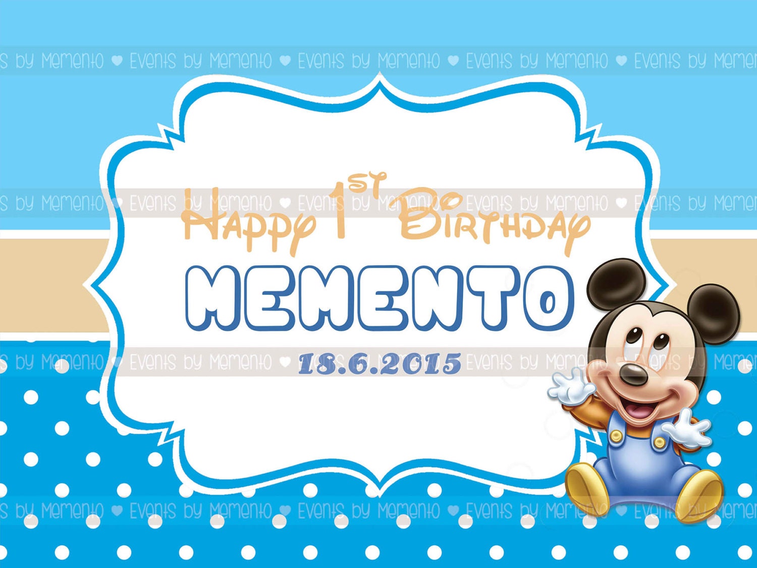 Mickey Mouse Birthday Backdrop Banner DIY Birthday Party Etsy