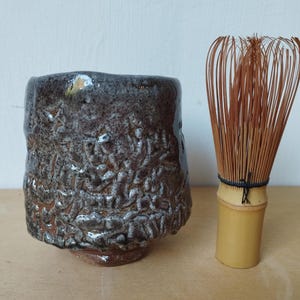 Ceramic Yunomi Chawan Tea Bowl, 8.5 oz. Wood and Soda Fired Pottery