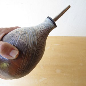 Olivenöl / Essigspender, Olivenölflasche aus Keramik, Keramikmenage, Holz- und Sodafeuer, Einweihungsgeschenk für die rustikale Küche