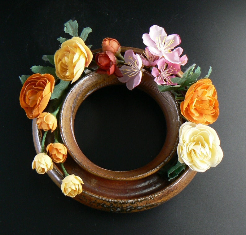 Ceramic Pansy Ring Ikebana Vase Easter Holiday Decor Table Etsy