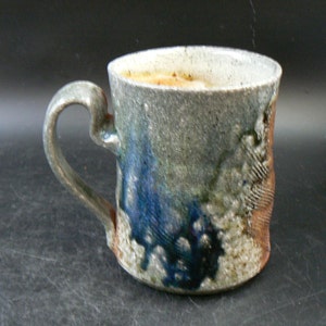 Large Rustic Pottery Mug, handmade Ceramic, wood and soda fired