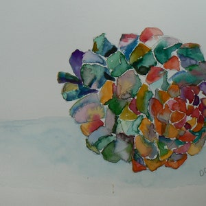 Still Life Pinecone--Original Watercolor-- 10X14 inch