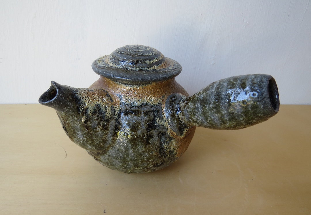 Ceramic Kyusu Teapot 34 Oz Wood and Soda Fired Volcanic Etsy