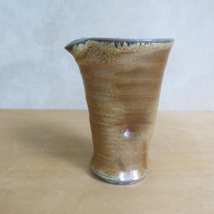 Ceramic Pitcher/Jug, Dimple Handle, 11 oz Handmade Pottery Wood and Soda Fired