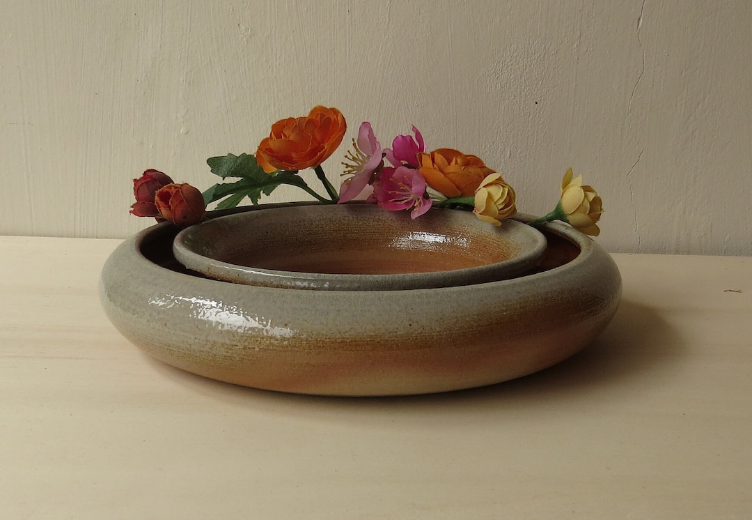 Ceramic Pansy Plumeria Ring Ikebana Vase Low Profile Etsy