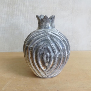 Art ceramic Pomegranate, Havdalah Spice Box, Bud vase, wood and soda fired pottery