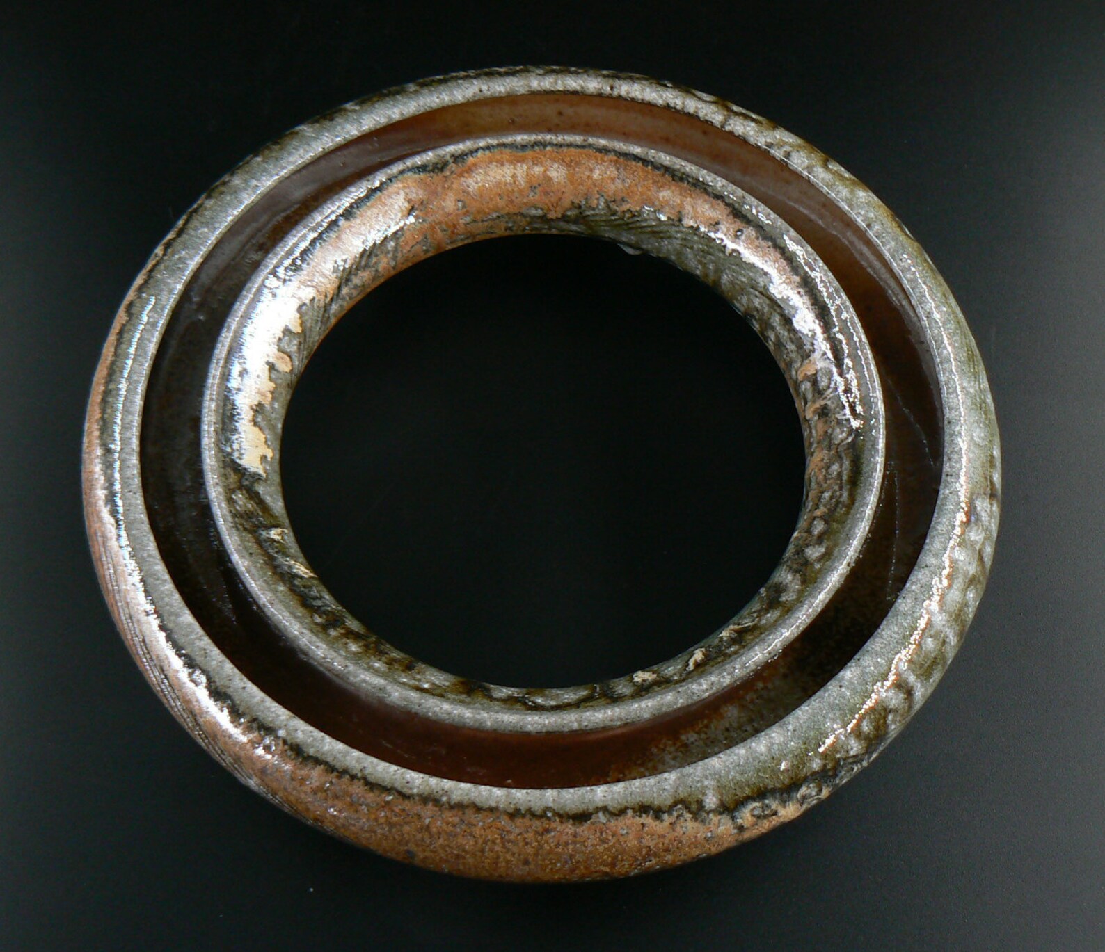 Ceramic Pansy Ring Vase Wood and Soda Fired Low Profile Etsy