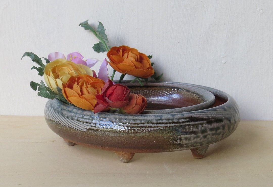 Ceramic Pansy Plumeria Ring Low Profile Centerpiece Ikebana Etsy