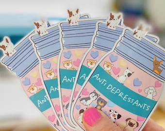 Dog Antidepressant Sticker, Dog Stickers, Large Puppy Decal
