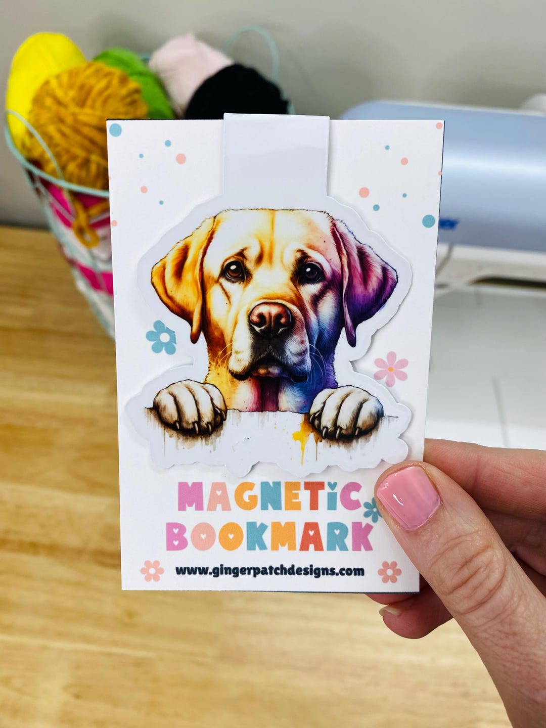 Labrador Bookmark Yellow Lab Magnetic Bookmark, Holographic, Golden Labrador, Dog ...