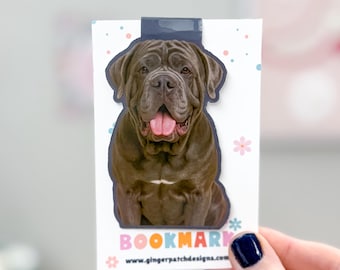 Gray Neapolitan Mastiff Magnetic Bookmark, Dog Bookmarks for Kids