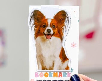 Papillion Magnetic Bookmark, Dog Bookmarks for Kids