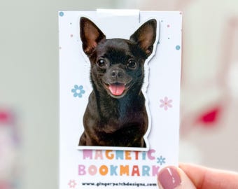 Black Short Haired Chihuahua Magnetic Bookmark