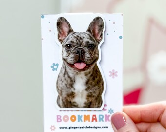Merle French Bulldog Magnetic Bookmark