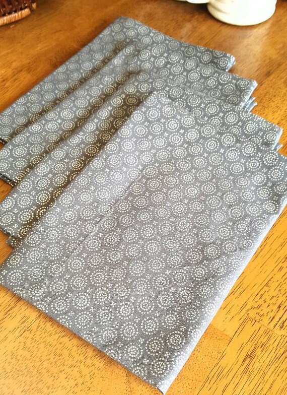 SALE Metallic Silver Cloth Napkins Dinner Napkins Cotton Etsy