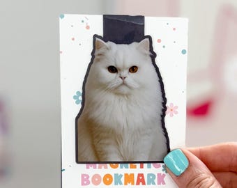 Persian Cat Magnetic Bookmark – Glossy Photo Paper Bookmark