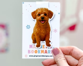 Tan Brown Maltipoo Magnetic Bookmark