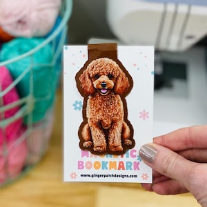 Tan Poodle Magnetic Bookmark, Cream Poodle, Dog Bookmarks for Kids