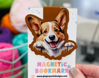 Pembroke Welsh Corgi, Corgi Magnetic Bookmark, Smiling Corgi, Dog Bookmarks