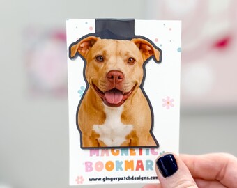 Pitbull Magnetic Bookmark, Fawn Pit Bull, Tan Pit Bull Dog Bookmark