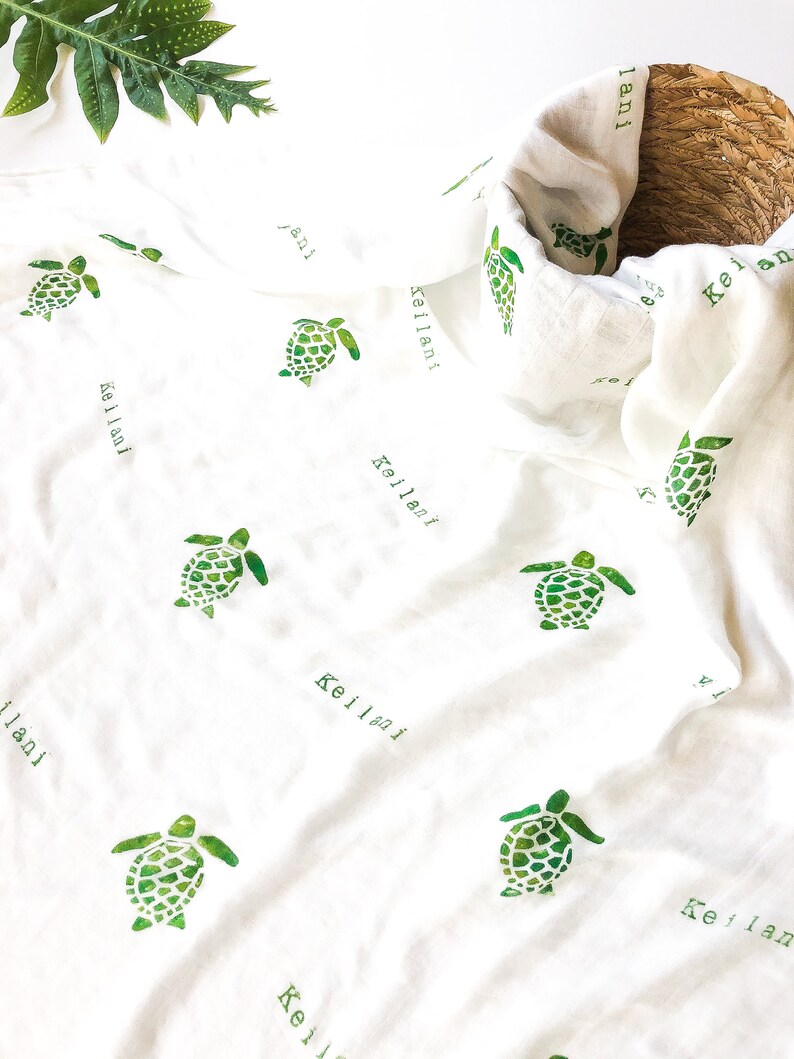 Printed in Hawaii Sea Turtle Swaddle Blanket Add Etsy