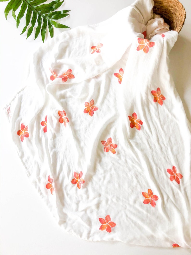 MADE IN HAWAII Hawaiian Floral Baby Blanket Organic Bamboo | Etsy