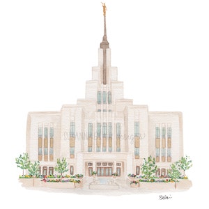 Saratoga Springs LDS Temple Watercolor Digital Download