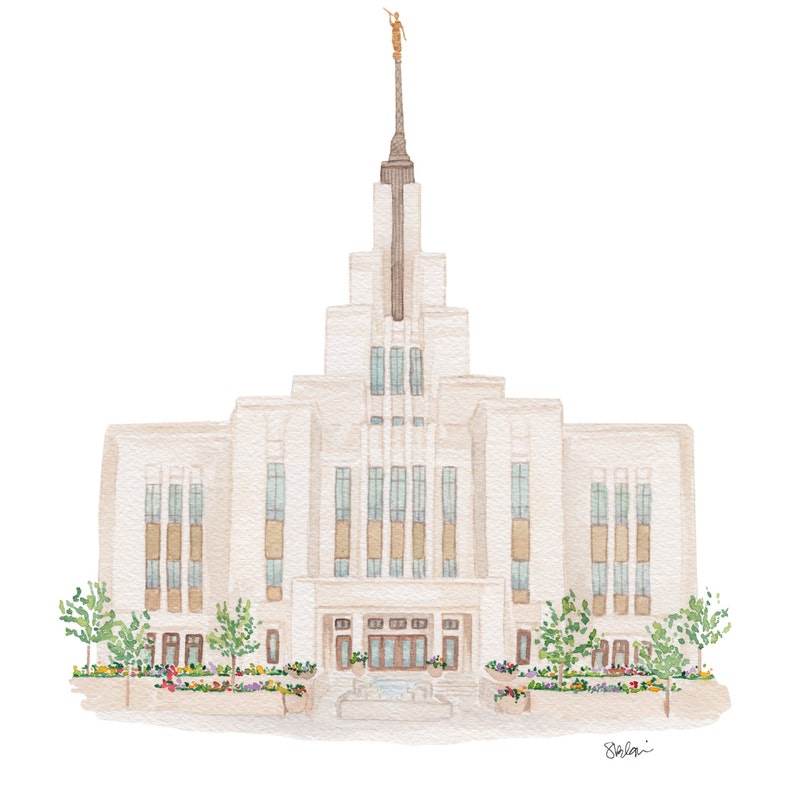 Saratoga Springs LDS Temple Watercolor Digital Download - Etsy