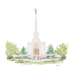 Denver Colorado LDS Temple Watercolor Digital Download