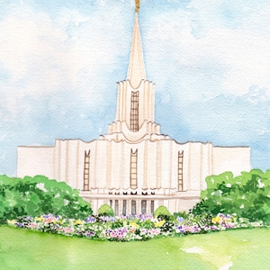 Jordan River LDS Temple Watercolor Digital Download