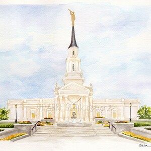 Hartford, Connecticut LDS Temple Watercolor Digital Download