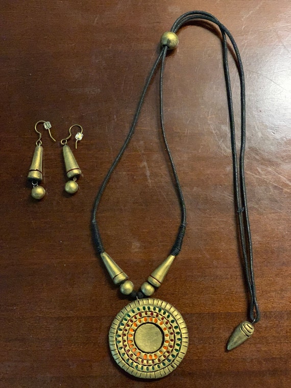 Terracotta necklace and earrings set - image 2