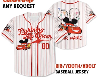 Custom Lightning McQueen Baseball Jersey: Cars Cartoon Gift