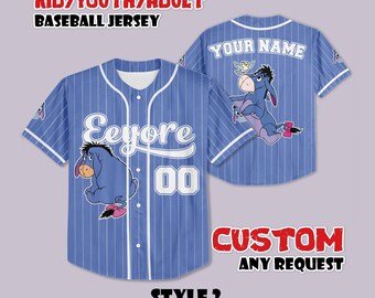 Camiseta de béisbol personalizada de Eeyore, camiseta de Disneyland, regalo para fans de Disney
