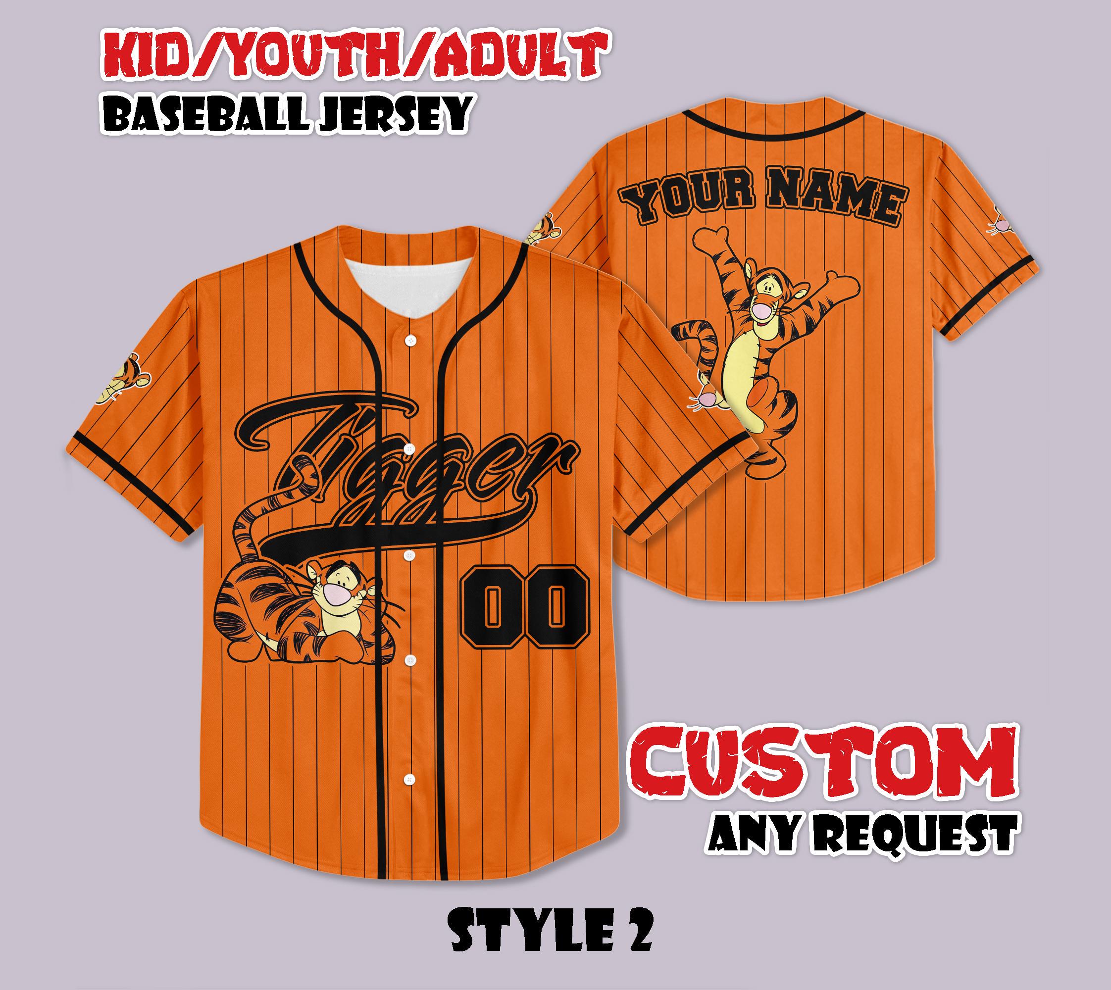 Discover Custom Tigger Baseball Jersey, Disneyland Shirt, Birthday Gift